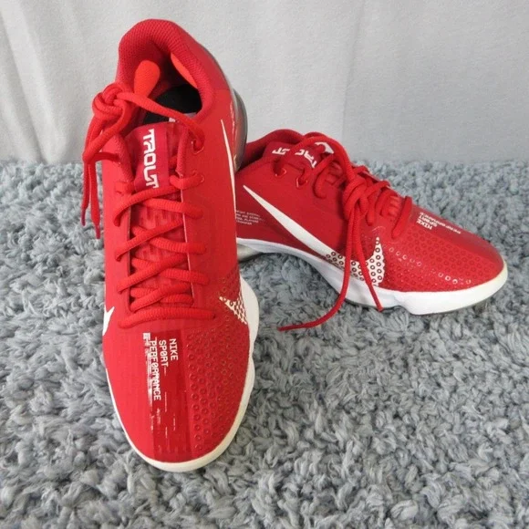Nike Trout Shoes Mens Size 8.5 Red Baseball Cleats Spiked CQ7224-600 NWOT