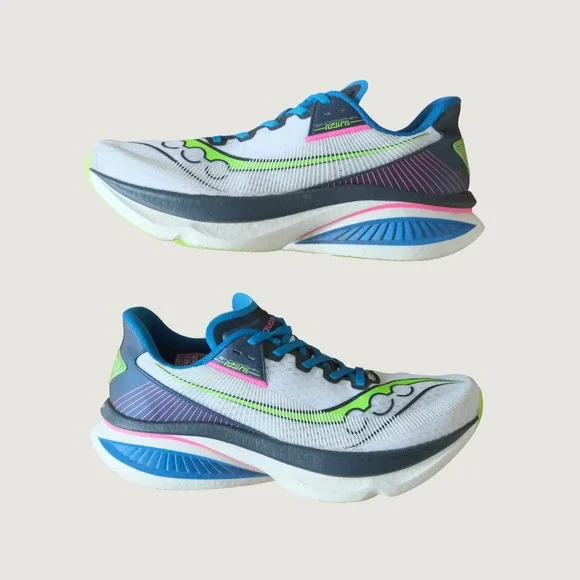 Saucony Endorphin Speed 2 Men White Blue Lime Neon Running Shoes 10.5 S20688-40