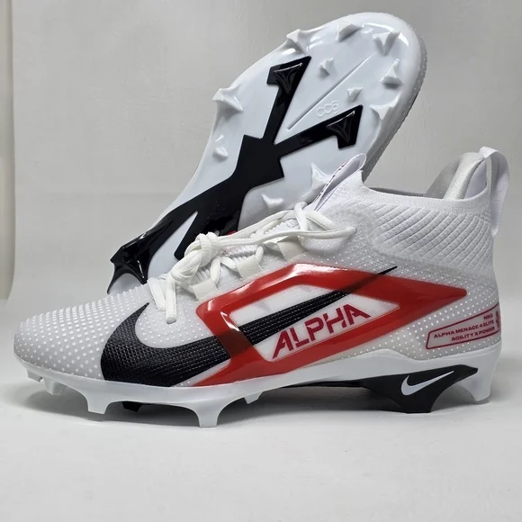 Nike Alpha Menace 4 Elite Football Cleats White Black FZ7701-100 Men Size 11 New