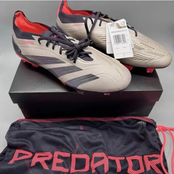 NEW Adidas Predator Elite FG Platinum Metallic Soccer Cleats IF8868 Mens Sz 8.5
