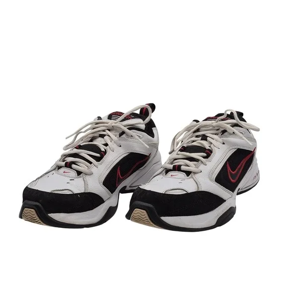 Nike Air Monarch Shoes Mens Size 10.5 White Black Athletic Sneakers 312628-101