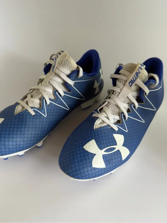 Under Armour Blue and Lime Green Athletic Shoe Interior