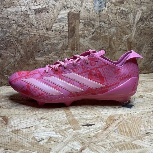 Adidas Adizero Electric II Currency Pink Money Football Cleats JQ3979 Size 13
