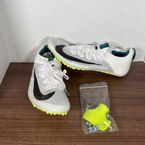 Size 8.5 Nike Zoom Superfly Elite 2 Flyknit White Green Spikes FZ9662 100 Men's