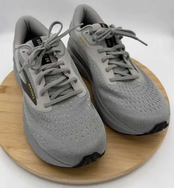Brooks Adrenaline GTS 24 Men’s 11.5 Wide 2E Gray Running Shoes Alloy/White/Gold