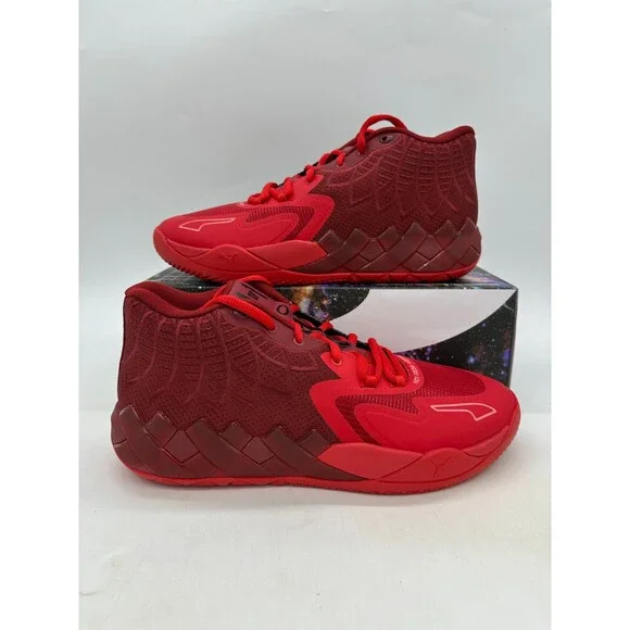 Puma MB.01 X Lamelo Ball Men's Size 11.5 Red Basketball Athletic Shoes 309770 02