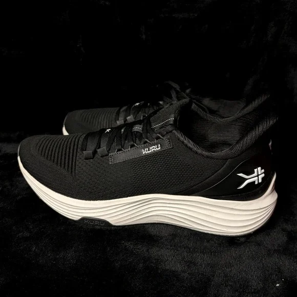 Kuru Atom 2 107101120 Mens US 12 Running Shoes Jet Black White Athletic Sneakers