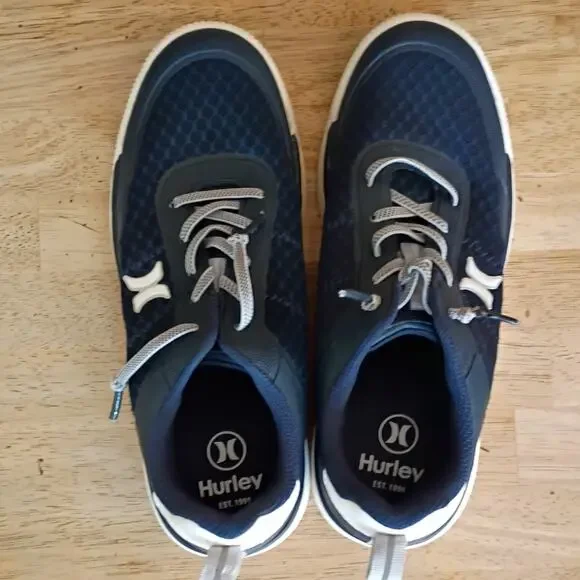 Hurley Men’s Blue/White Low Top Lace-Up Athletic Sneakers Pre-Owned - Good