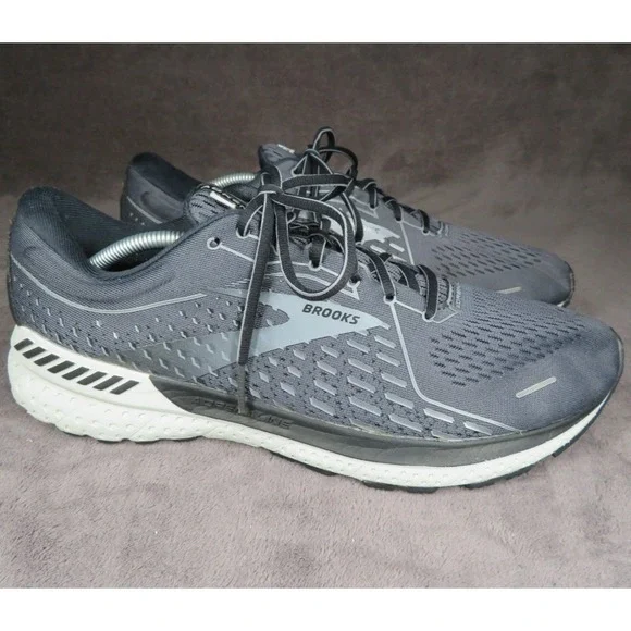 Brooks Adrenaline 21 Shoes Mens Size 12.5 Black Gray Running‎ Cushioned