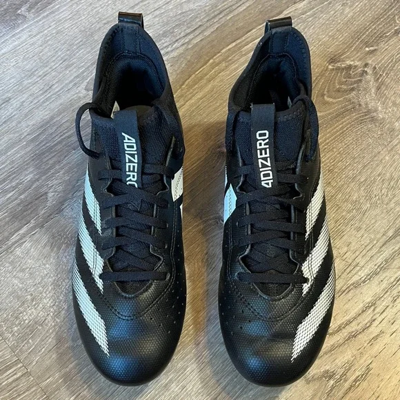Adidas Adizero Football Cleats Mens 6 Black White IF2519 Molded Spikes