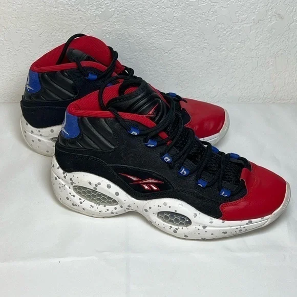 Reebok Black and Red High-Top Sneakers