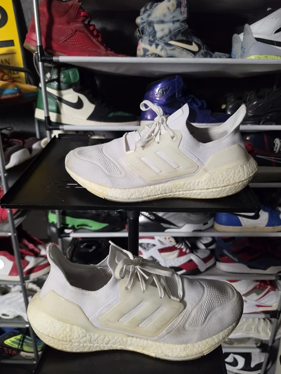 🔥 adidas White Ultraboost 22 Knit Slip-On Sneakers Men Size 11.5
