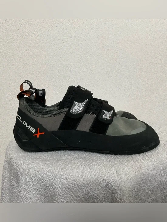 ClimbX Rave Strap Climbing Shoes Black, Grey Size 6.5 Men's 8.5 Women's