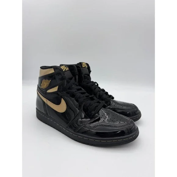 Nike Air Jordan 1 Retro High OG Black Metallic Gold 555088-032 Mens 10.5