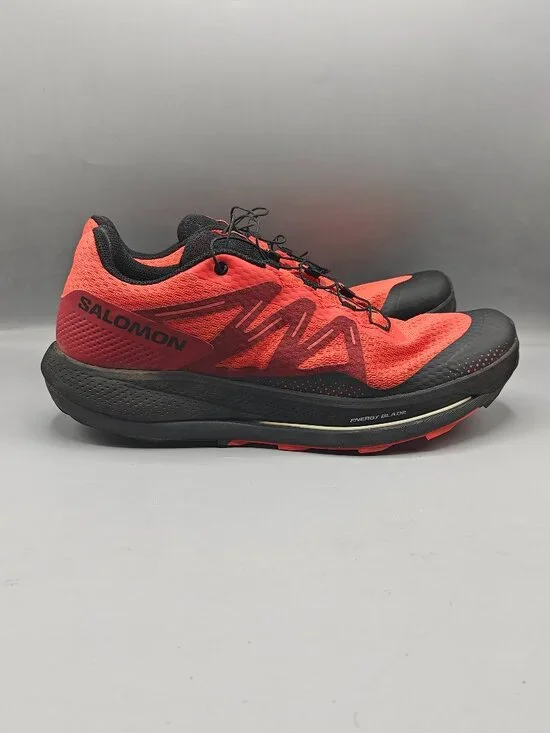 Salomon Pulsar Trail Running Shoes Red Black Sneakers 416029 Men's 11.5 US