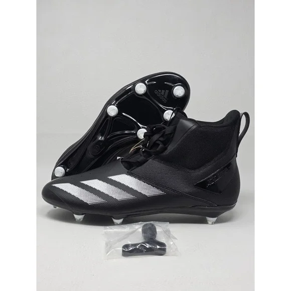 Adidas Adizero Chaos DE Mens Football Cleats Black White Size 13.5 IH7423 New