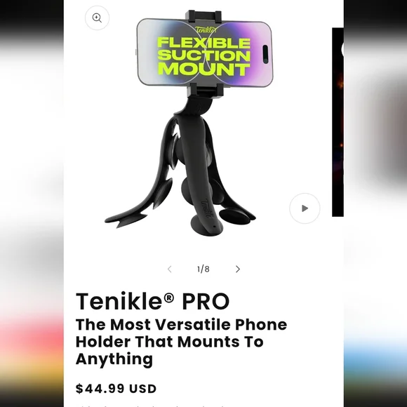 Black Tenikle PRO Phone Holster with Flexible Tentacle Design