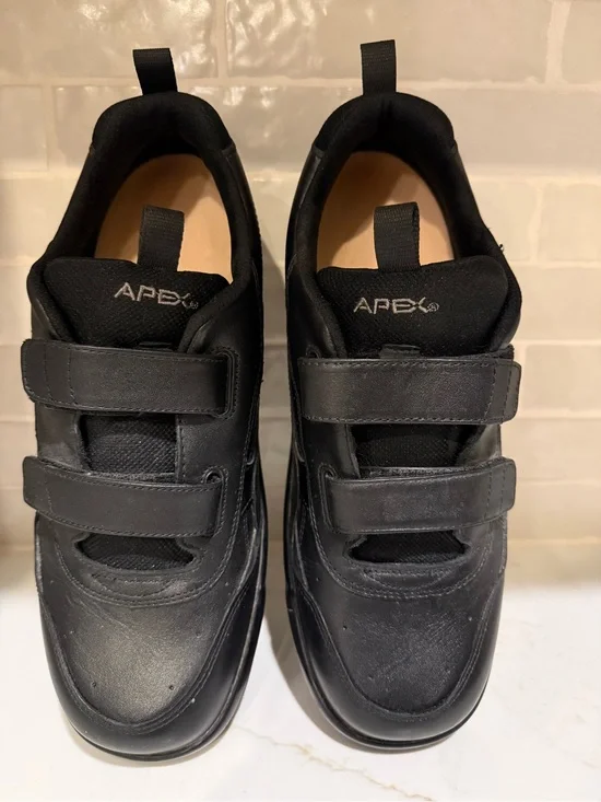 Apex Black Double-Strap Comfort Sneakers