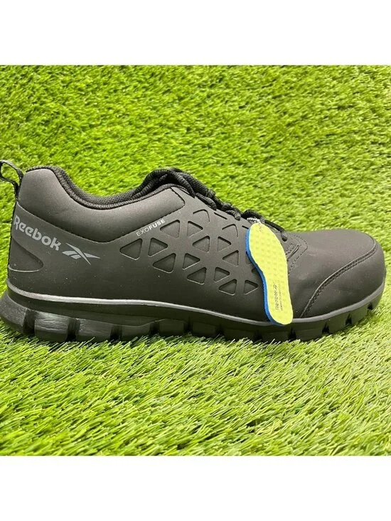 Reebok Sublite Cushion Mens Size 13 Black Composite Toe Safety Work Shoes
