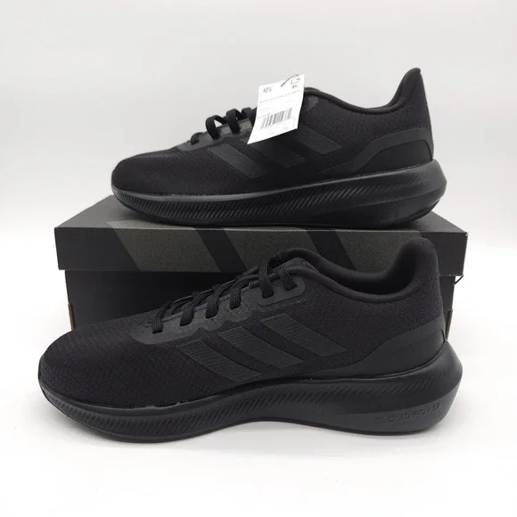 Adidas Runfalcon 3.0 (Men's 8 Wide) Cloudfoam Shoes Low Running Black Sneakers
