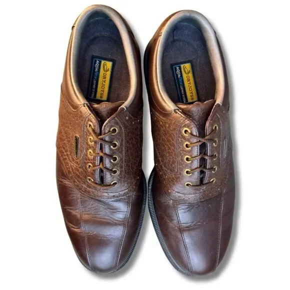 Footjoy Dryjoys Aquaflex Golf Shoes Brown Leather Men's Size 9M 53478