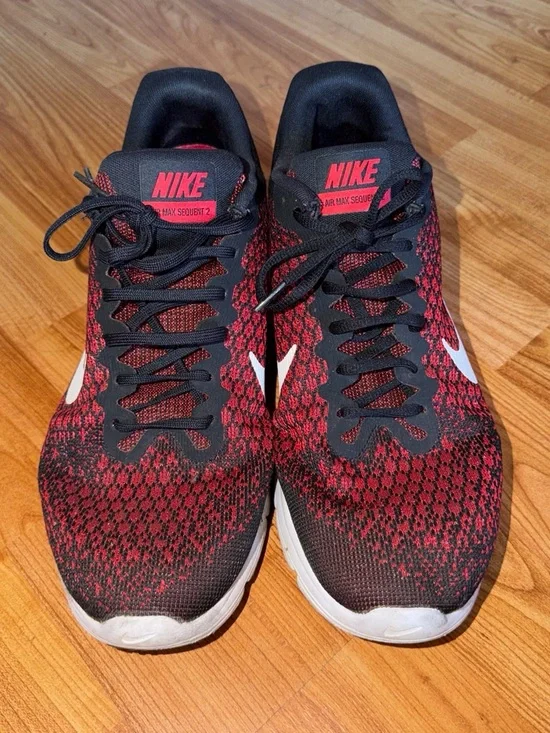 Nike Red and Black Knit Running Sneakers