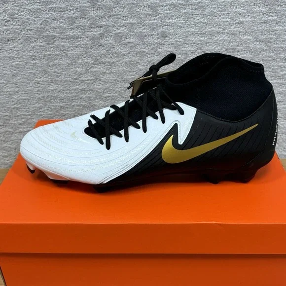 NIKE PHANTOM LUNA II 2 PRO FG WHITE-BLACK-MET GOLD COIN SZ 12 [FJ2575-100]
