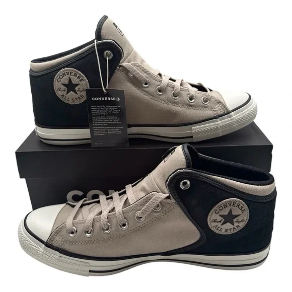 Converse CTAS High Street Mid Shoes Mens Sz‎ 10 Papyrus/Black Sneakers A14294C