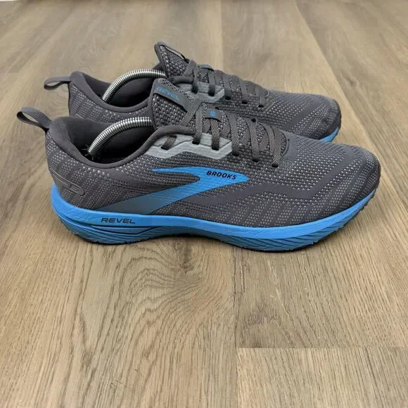 Brooks Revel 6 Shoes Mens Size 12 Gray Blue Mesh Cushioned Running Low Top