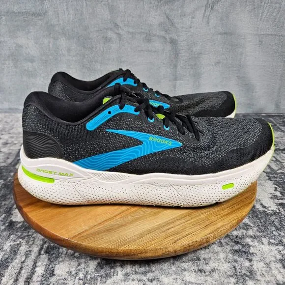 Brooks Ghost Max Shoes Mens 11.5 D Black Atomic Blue Athletic Running Sneakers