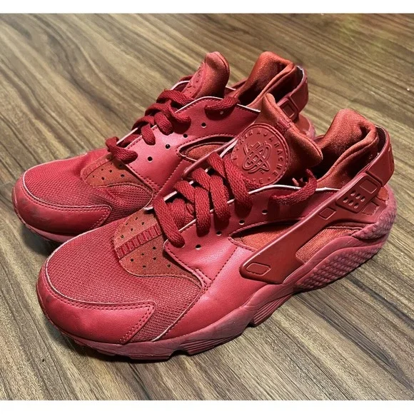 Nike Mens Air Huarache 318429-660 Red Mesh Trail Running Shoes Sneakers Size 9‎