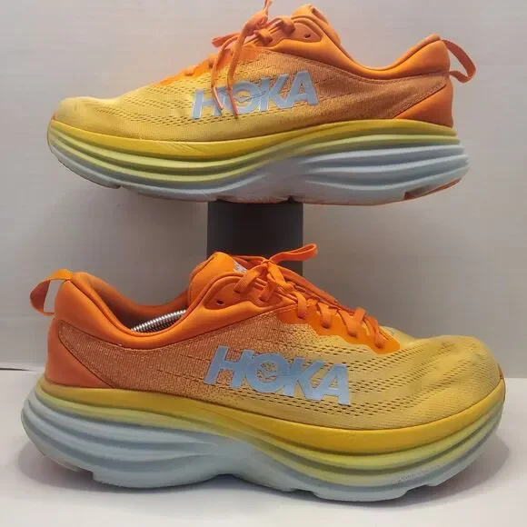 HOKA Bondi 8 Men’s 14 2E Wide Amber Yellow Running Shoes