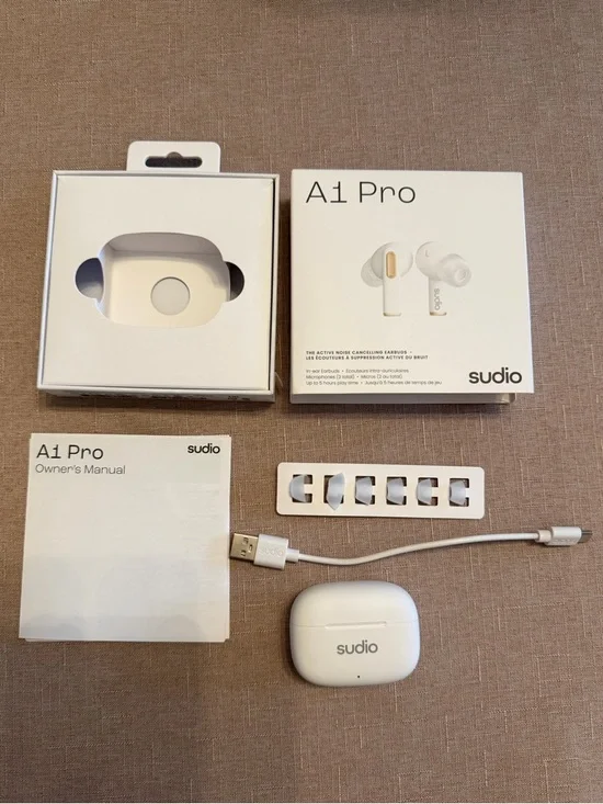 Like new Studio A1 Pro True Wireless Earbuds in White with Charging Case