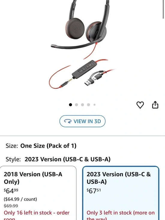 Plantronics Poly Blackwire 5220 headset