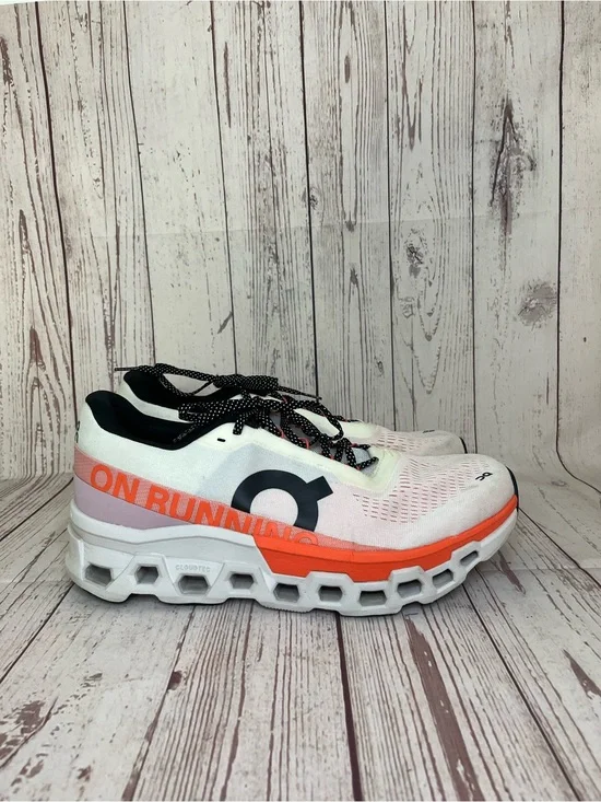 Men's On Running Brand White/Orange Cloud Cloudmonster 2 OC Shoes Sz 14