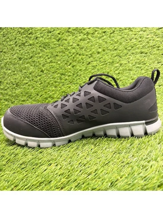 Reebok Sublite Cushion Mens Size 11 4E Black Gray Alloy Toe Safety Work Shoes