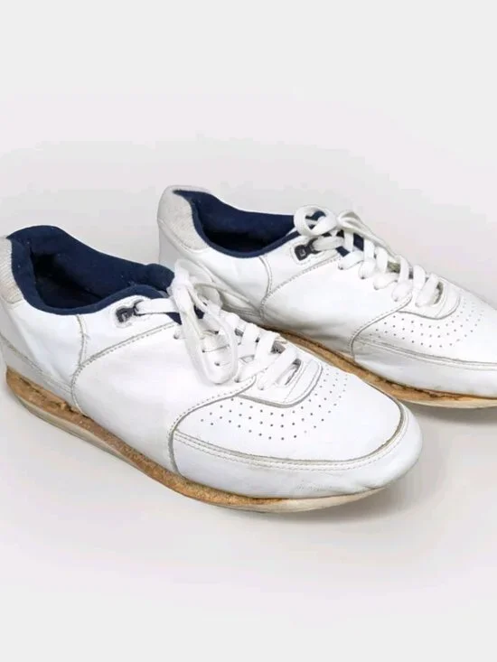 1988 Nike Air Walker Plus Mens 10.5 White Navy Vintage Sneakers Eroded Foam RARE