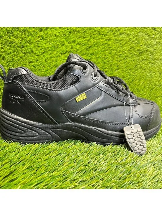 Reebok Centose Mens Size 9 Black Leather Composite Toe Safety Working Shoes