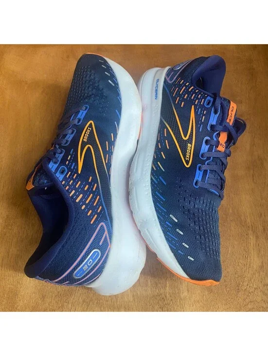 Brooks Glycerin 20 Running Shoes Mens Sz 10.5 D Blue Orange Sneakers 1103821D444
