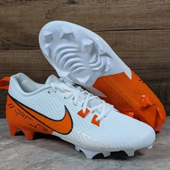 Nike Vapor Edge Speed 360 2 Men's 9 White Orange Football Cleats FQ4045-100