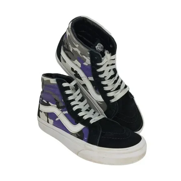 VANS SK8 Mens Pop Camo w/Purple Accents Hi Top Sneakers - Size: 5