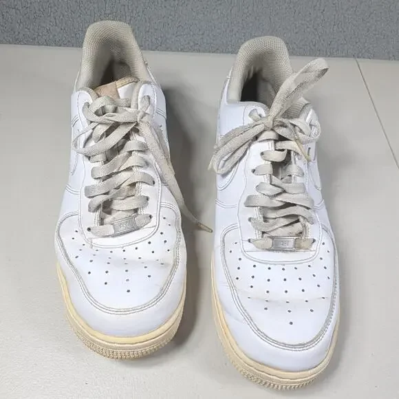 Nike Air Force 1 Low Shoes Mens 11 White Leather Sneakers Classic 315122-111 AF1