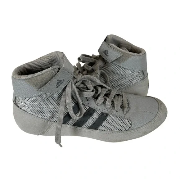 Adidas Combat Speed 5 Wrestling Shoes Gray Black High Top Mens Mat‎ Shoes 6.5