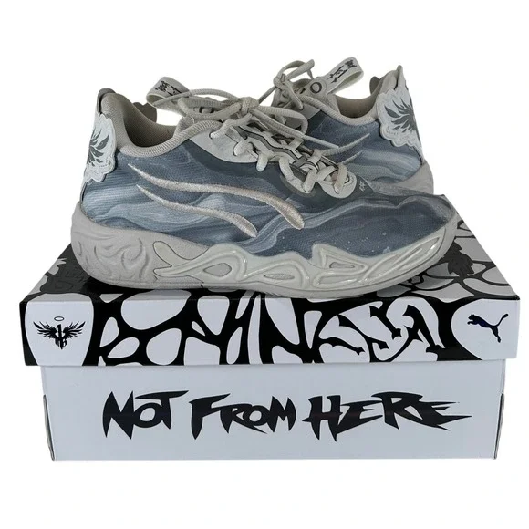 Puma MB.03 LaMelo Ball Basketball Shoes Grey‎ White 379235-01 Mens 4