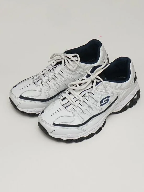 Skechers After Burn Trainer Shoes Mens Size 8.5 Sneaker White Lace Up Low 50127