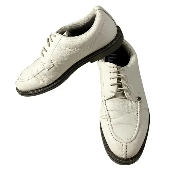 G/Fore GFORE Snow White Pebble Leather Split Toe Golf Shoes Mens Size 10.5