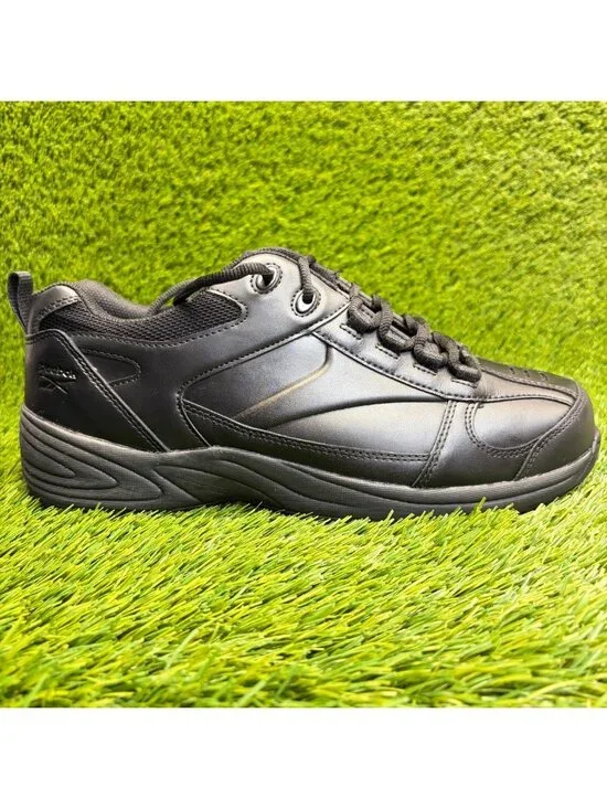 Reebok Jorie Mens Size 12E Black Leather Slip Resistant Working Jogger Shoes