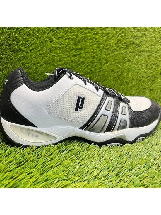 Prince T14 Mens Size 10 White Black Athletic Running Tennis Shoes Sneakers