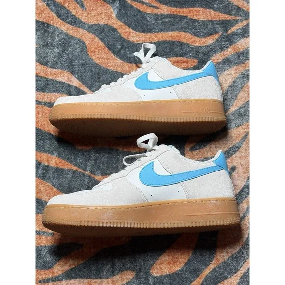Nike Air Force 1 Low Men's AF1 Sneakers Size 10.5 White Blue Gum FQ8714-003