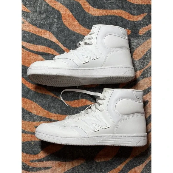 New Balance 480 BB480COC Men's Triple White High Top Athletic Shoes, Size 11